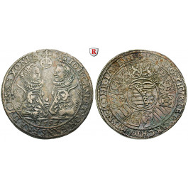 Sachsen, Sachsen-Coburg-Eisenach (Alt-Gotha), Johann Casimir und Johann Ernst, Reichstaler 1595, ss+