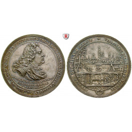 Sachsen, Albertinische Linie, Friedrich August II., Silbermedaille 1733, f.vz