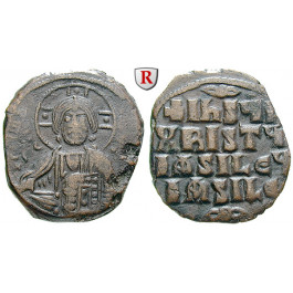 Byzanz, Basilius II. und Constantinus VIII., Follis 976-1025, ss+