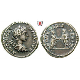 Römische Kaiserzeit, Caracalla, Denar 202, ss-vz