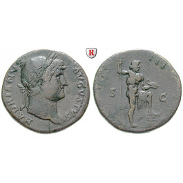 Römische Kaiserzeit, Hadrianus, Sesterz 125-128, ss