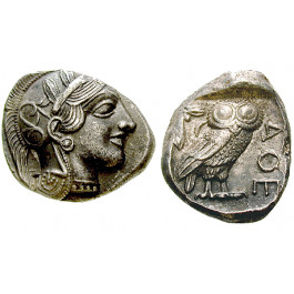 Attika, Athen, Tetradrachme 2. Hälfte 5.Jh. v.Chr., vz