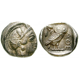 Attika, Athen, Tetradrachme 2. Hälfte 5.Jh. v.Chr., ss+/ss-vz