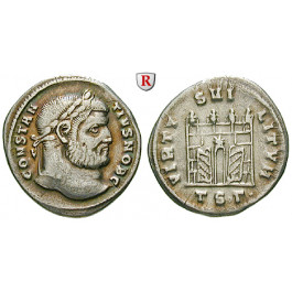 Römische Kaiserzeit, Constantius I., Caesar, Argenteus 302, ss+