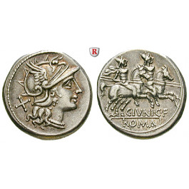 Römische Republik, C. Junius, Denar 149 v.Chr., vz