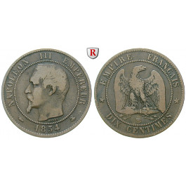 Frankreich, Napoleon III., 10 Centimes 1854, f.ss