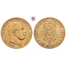 Deutsches Kaiserreich, Preussen, Wilhelm I., 10 Mark 1877, A, ss, J. 245