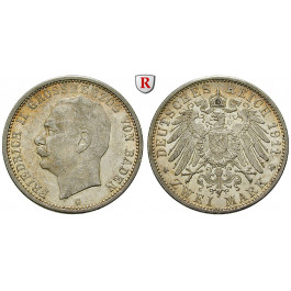 Deutsches Kaiserreich, Baden, Friedrich II., 2 Mark 1911, G, ss+/f.vz, J. 38