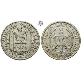 Weimarer Republik, 3 Reichsmark 1928, Dinkelsbühl, D, ss-vz, J. 334