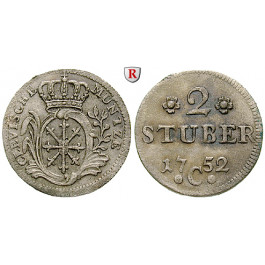 Brandenburg-Preussen, Königreich Preussen, Friedrich II., 2 Stüber 1752, f.vz
