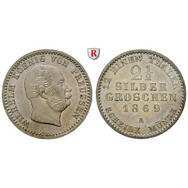 Brandenburg-Preussen, Königreich Preussen, Wilhelm I., 2 1/2 Silbergroschen 1869, vz