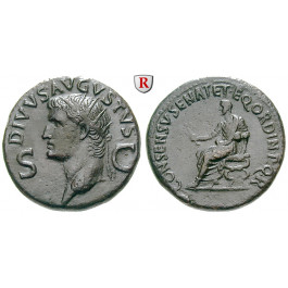 Römische Kaiserzeit, Augustus, Dupondius 37-41 (unter Caligula), vz