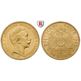 Deutsches Kaiserreich, Preussen, Wilhelm II., 20 Mark 1899, A, vz/vz-st, J. 252