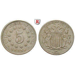 USA, 5 Cents 1869, ss-vz