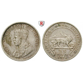 Ostafrika, George V., 25 Cents 1914, ss+