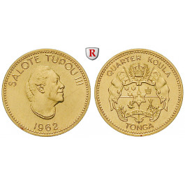 Tonga, Salote Tupou III., 1/4 Koula 1962, 7,47 g fein, bfr.