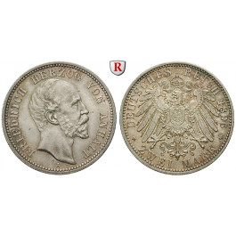 Deutsches Kaiserreich, Anhalt, Friedrich I., 2 Mark 1896, A, vz/vz-st, J. 20