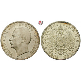 Deutsches Kaiserreich, Baden, Friedrich II., 3 Mark 1915, G, f.vz/vz+, J. 39