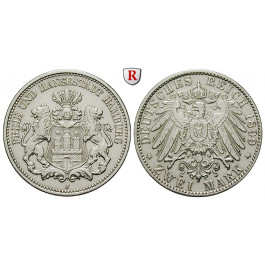 Deutsches Kaiserreich, Hamburg, 2 Mark 1899, J, ss-vz, J. 63