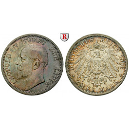 Deutsches Kaiserreich, Lippe, Leopold IV., 2 Mark 1906, A, ss-vz/vz, J. 78