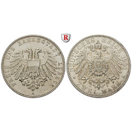 Deutsches Kaiserreich, Lübeck, 2 Mark 1901, A, f.vz, J. 80
