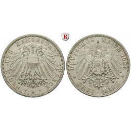 Deutsches Kaiserreich, Lübeck, 3 Mark 1908, A, f.vz, J. 82