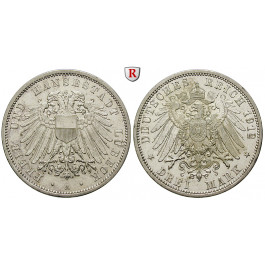 Deutsches Kaiserreich, Lübeck, 3 Mark 1912, A, f.vz, J. 82