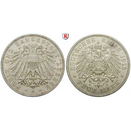 Deutsches Kaiserreich, Lübeck, 5 Mark 1913, A, vz+, J. 83
