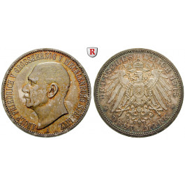 Deutsches Kaiserreich, Mecklenburg-Strelitz, Adolf Friedrich V., 3 Mark 1913, A, vz-st, J. 92