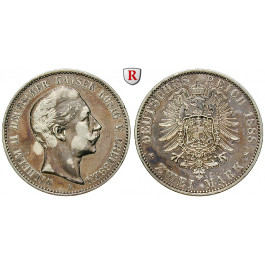 Deutsches Kaiserreich, Preussen, Wilhelm II., 2 Mark 1888, A, ss+, J. 100