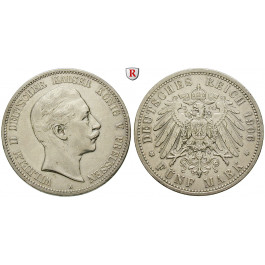Deutsches Kaiserreich, Preussen, Wilhelm II., 5 Mark 1906, A, ss+, J. 104