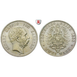 Deutsches Kaiserreich, Sachsen, Albert, 2 Mark 1888, E, vz, J. 121