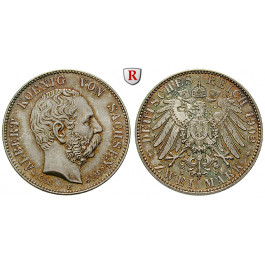 Deutsches Kaiserreich, Sachsen, Albert, 2 Mark 1902, auf den Tod, E, f.st, J. 127
