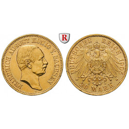 Deutsches Kaiserreich, Sachsen, Friedrich August III., 20 Mark 1905, E, ss-vz, J. 268