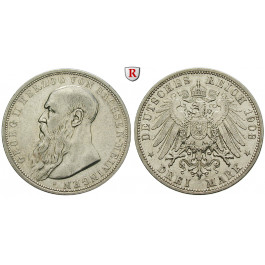 Deutsches Kaiserreich, Sachsen-Meiningen, Georg II., 3 Mark 1908, D, ss+, J. 152