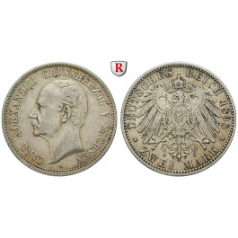 Deutsches Kaiserreich, Sachsen-Weimar-Eisenach, Carl Alexander, 2 Mark 1898, Zum 80. Geburtstag, A, ss+, J. 156