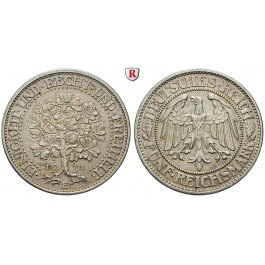 Weimarer Republik, 5 Reichsmark 1931, Eichbaum, E, f.vz, J. 331