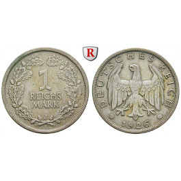 Weimarer Republik, 1 Reichsmark 1926, J, ss+, J. 319