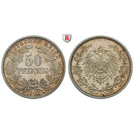 Deutsches Kaiserreich, 50 Pfennig 1902, F, PP, J. 15