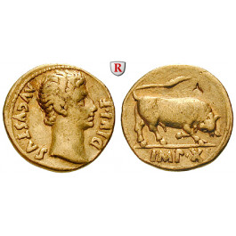 Römische Kaiserzeit, Augustus, Aureus 15-13 v.Chr., ss