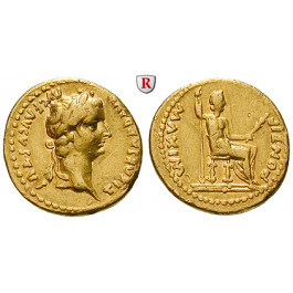 Römische Kaiserzeit, Tiberius, Aureus 14-37, ss+