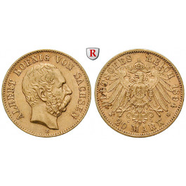 Deutsches Kaiserreich, Sachsen, Albert, 20 Mark 1894, E, vz, J. 264