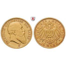 Deutsches Kaiserreich, Baden, Friedrich I., 10 Mark 1904, G, f.vz, J. 190