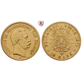 Deutsches Kaiserreich, Hessen, Ludwig III., 10 Mark 1876, H, ss, J. 216