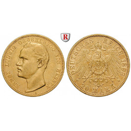 Deutsches Kaiserreich, Hessen, Ernst Ludwig, 20 Mark 1893, A, ss-vz, J. 223