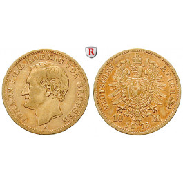 Deutsches Kaiserreich, Sachsen, Johann, 10 Mark 1873, E, ss, J. 257