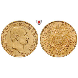 Deutsches Kaiserreich, Sachsen, Friedrich August III., 10 Mark 1907, E, f.vz/vz-st, J. 267
