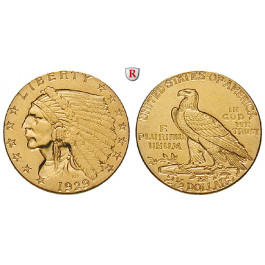 USA, 2 1/2 Dollars 1929, 3,76 g fein, ss-vz