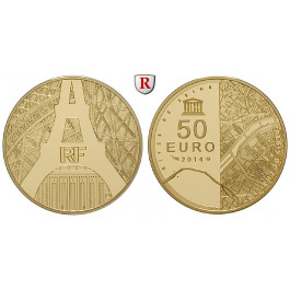 Frankreich, V. Republik, 50 Euro 2014, 7,77 g fein, PP