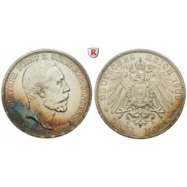 Deutsches Kaiserreich, Schwarzburg-Sondershausen, Karl Günther, 3 Mark 1909, auf den Tod, A, vz/vz-st, J. 170